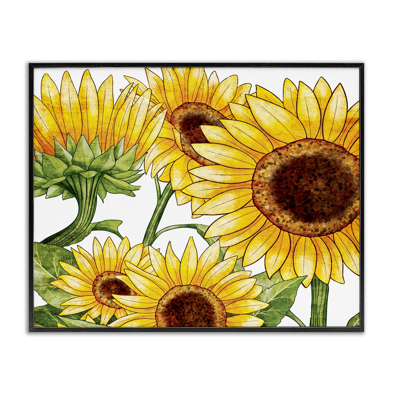 Stupell Industries Rustic Bloom Sunflowers Framed Giclee, design by Kim Allen